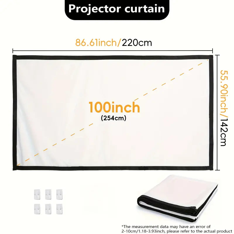 Pantalla para Proyector 100” (254 cm) – Plegable y Portátil